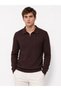 New Season Polo Collar Zippered Sweater - 2