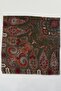 Women's Olive Green Paisley Patterned Flared Twill Scarf - 2