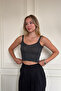 Black Silvery Cotton Yarn Knitted Top - 4