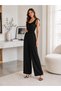 Women's Ruffled Wide Leg Jumpsuit with Wrinkled Straps - 3