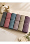Ivy Patterned Partial Velvet 6-Piece Boxed Towel Set 30X50 cm - 4