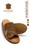 Genuine Leather Men's Slippers - Genuine Leather Men's Slippers with Soft Thick Soles 3D Tan - 3