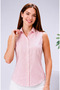 Light Pink Viscose Linen Zero Sleeve Women's Shirt