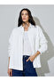 White Relaxed Fit Longline Shacket