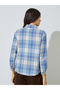 Blue Plaid Long Sleeve Button-Up Shirt - 6