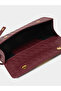 Burgundy Textured Flap Crossbody Bag - 4