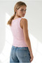 Women's Pink Snap Fastener Flexible Sleeveless Viscose Blouse Blz-19003431 - 5