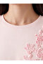 Pink Crew Neck Embroidered Women's T-Shirt - 3