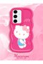 Samsung Galaxy S24 Fe Compatible Case with Camera Protector Red Silicone Couple Phone Case Kitty Pattern - 2