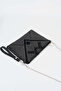 Women's Geometric Silver Stone Suede Portfolio Handbag and Clutch Bag with Ankle Strap and Chain Strap - 2