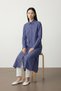 Santi Comfortable Fit Slit Detailed Buttoned Long Sleeve Tunic Women's Shirt & Hijab Shirt - Navy Bluewhite - 3