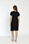 Women's Lace Detailed V-Neck Short Sleeve Combed Cotton Nightgown / Plus Size - 3