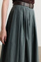 Blue Belted Pleated Skirt - 4