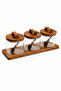 3-Piece Glass Spice Jar Set with Acacia Stand, Spoon and Wooden Lid 450 ml - 2
