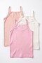 Girl's 100% Cotton Undershirt with Ribbed Thin Straps and Lace Detail, Ergonomic Design (8020) - 3
