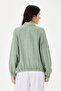 Khaki Italian 100% Linen Embroidered Zippered Low Sleeve Oversize Linen Blouse Blouse 38 - 44 Size - 6
