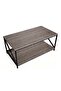 Migue home Modern Two Tier Coffee Table for Living Room, Easy Assembly, 100cm L x 55cm W x 45cm H, Washed Grey Color - 2