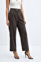 High Waist Pleated Zippered Regular Leg Trousers - 7