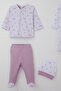 Baby Girl Hospital Release Set, 8 Pieces, Floral & Text Patterned, 0-3 Months, White - 3