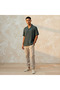 Men Regular Fit Camp Collar Short Sleeve Linen Blend Shirt - 2