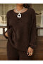 Women's Plush Look Oversize Basic Knitwear Sweater - 3
