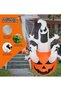 (eb119)Halloween Decorations Inflatable Pumpkin Ghosts Lights, Outdoor Decorations Large Party Yard Decorations,1.8m White Ghost Pumpkin, Quick Inflating Ghost for Party Decorations - 2