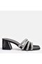 Large Size Women's Heelled Stone-Embellished Slippers 41-42-43-44-Black - 2