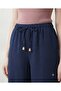 Women's Elastic Waist Drawstring Aerobin Palazzo Wide Leg Pants - 6