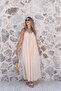 Beige Thin Strap Skirt with Dirty Stitching Dress