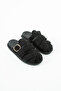 Bersh Closed Front Suede Fusfed Sole Gold Detailed Buckle Bodrum Flat Slippers - 2