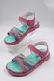 Girls' Sandals with Open Front, Stone Detail, Striped Velcro, Comfortable Flexible Sole Slippers - 5