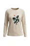 Floral Printed Women's White Regular Fit Long Sleeve T-Shirt - 2