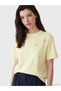 Alita City Women's T-Shirt with Floral Appliqué in Contrast, 100% Cotton