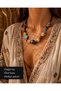 Calista Bohemian Natural Stone Bead Necklace Colorful Handmade Summer Women's Necklace