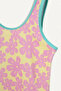 Floral Lilac Swimsuit Girls G6773A826Hs - 2
