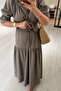 Fisto Detail Khaki Linen Set - 4