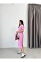 Women's Crew Neck Short Sleeve Side Slit Midi Dress - 4