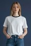 Women's Crew Neck White T-Shirt - 7943