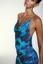 Çiçekli halter yaka kısa elbise - 6