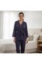 Women's Clothing Navy Blue Color Heart Printed Dressing Gown Set Bb2670 - 5