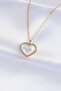 316L Steel Chain Gold Color White Stone Bubble Heart Necklace