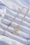 316L Steel Chain Gold Color Zircon Stone Framed Tarot Necklace - 2
