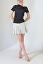 Women's Micro Digital Gathered Detailed Asymmetrical Collar Blouse - 3