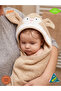 100% Organic Cotton Embroidered Baby Bathrobe Towel Pouch Set - 3-Piece Combination Bath Set - 2