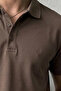 Men's Regular Fit Embroidered Brown Polo Neck T-Shirt - 5