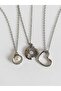 Gift Sea Shell&Moon Sun&Heart 3-Piece Steel Necklace