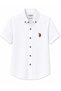 U.S. Polo Assn. Boy's Short Sleeve Shirt with Crest Detail, Ages 4-14, White