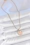 316L Steel Gold Color Chain Pink Enamel Flower Embroidered Portrait Model Women's Necklace - 2