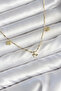 Brass Minimal Gold Color Clover Model Women's Necklace