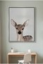 Baby Deer Kids Wall Art | Portrait Framed Canvas Print | Luxury Modern Decor for Kids Room